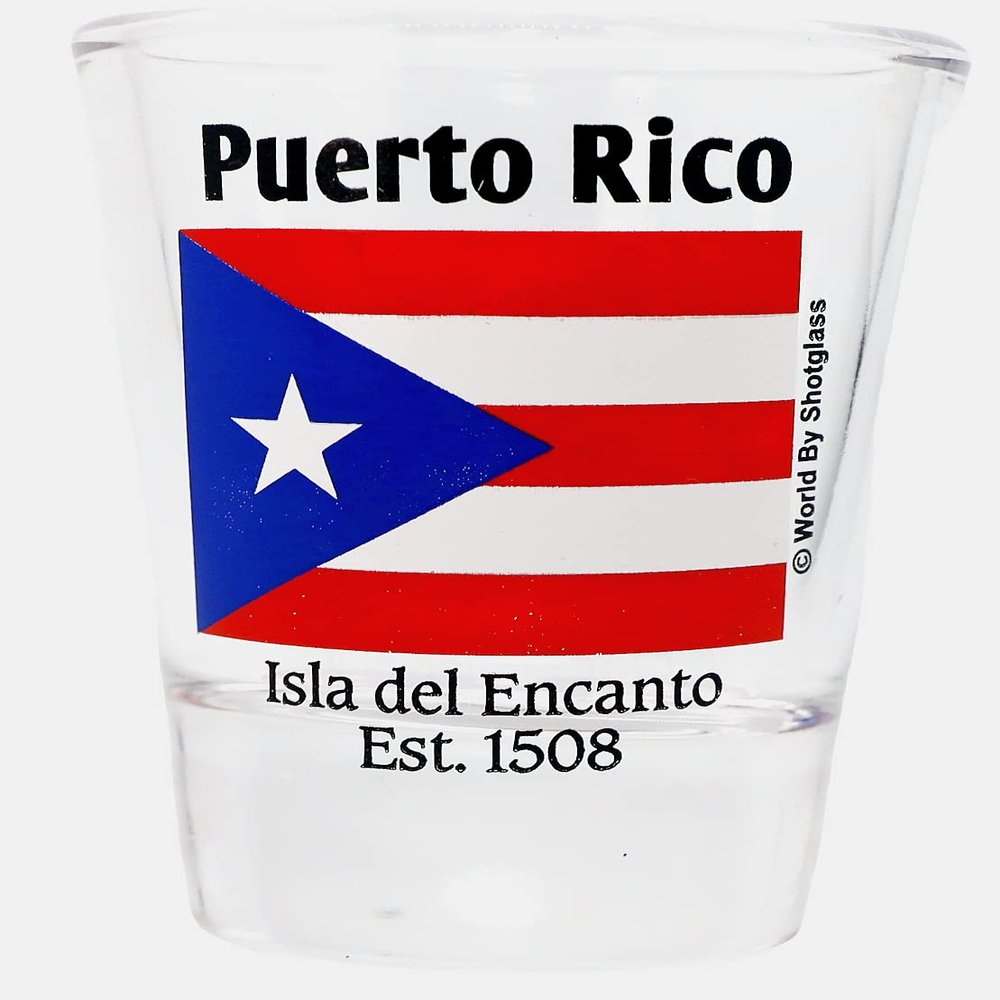 Puerto Rico Flag Shot Glass by World By Shotglass