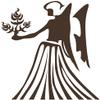 Samunshi Virgo Zodiac Wall Decal, 48 x 60 cm, Brown view 1