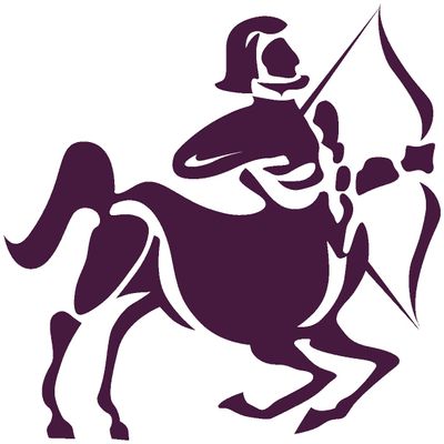 Samunshi Sagittarius Zodiac Wall Decal, 30 x 28 cm, Aubergine
