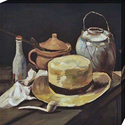 1art1 Vincent Van Gogh Poster Still Life with Yellow Straw Hat, 1885, Canvas Print on Stretcher Frame | XXL Wall Art Fine Art Print 50 x 40 cm