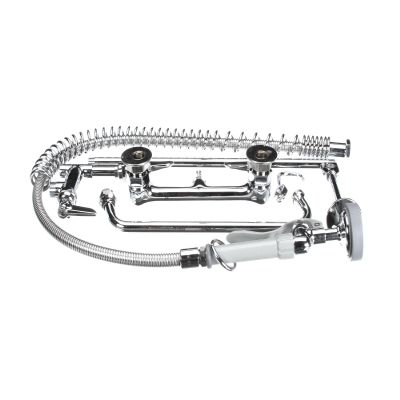 T&S Brass B-0133-ADF12-B Commercial Kitchen Faucet with Wall Bracket and 12-Inch Faucet, 1.15 GPM Spray Valve