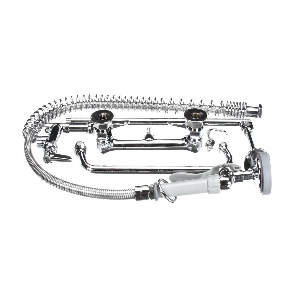 T&S Brass B-0133-ADF12-B Commercial Kitchen Faucet with Wall Bracket and 12-Inch Faucet, 1.15 GPM Spray Valve