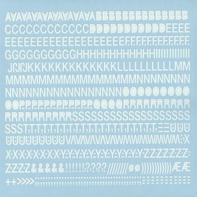 Self-Adhesive Uppercase Letter Film, White, 7 mm, 1 Sheet