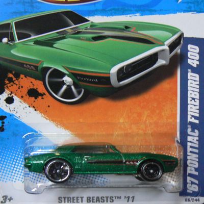 2011 Hot Wheels '67 Pontiac Firebird 400, Green, #86/244