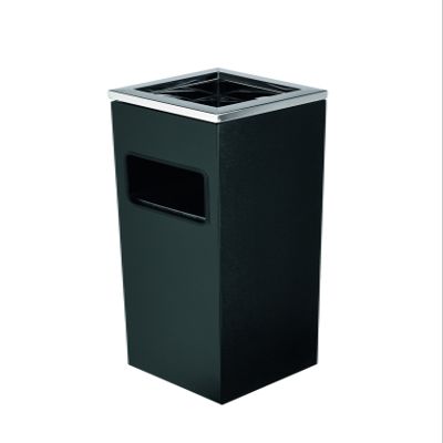 WAS 1122 200 Powder-Coated Steel Freestanding Ashtray with Removable Galvanized Insert, Stainless Steel Top, 20 cm L x 20 cm W x 60.0 cm H