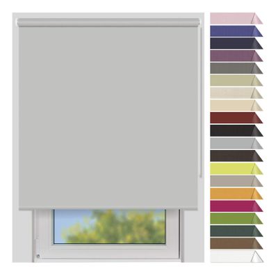EFIXS Blackout Roller Blind Medium, 120 x 240 cm, Light Gray (7921)