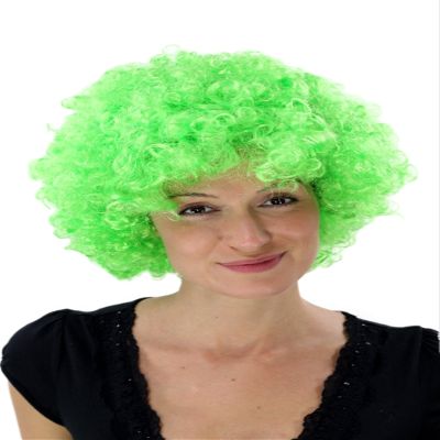 WIG ME UP PW0011-PC15 Neon Green Afro Wig, Tokyo Funk Disco