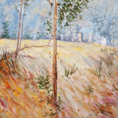 1art1 Vincent van Gogh Tree Trunks in Sunlight, 1887 Art Print, 120 x 80 cm