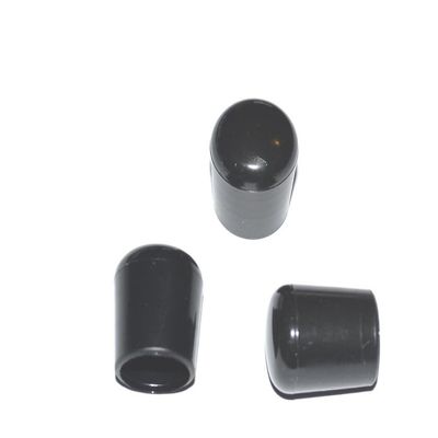 25 Black PVC Caps for Round Tubes, 16 mm Diameter, 20 mm Length