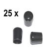 25 Black PVC Caps for Round Tubes, 16 mm Diameter, 20 mm Length view 2