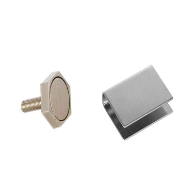 eliga 22 mm Door Magnet with U-Shaped Keeper Plate for 6 mm Glass Doors
