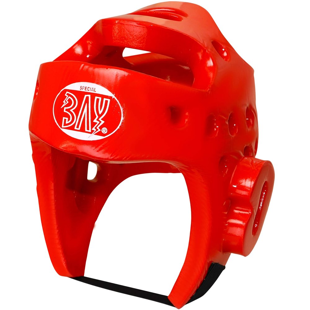BAY KLS Headguard for Combat Sports, Kickboxing, Taekwondo, Taek Kwon Do, TKD, Red, Size L