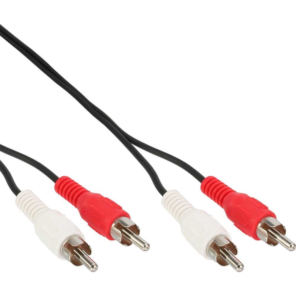 Inline 20 m 2 x RCA Male-to-Male Audio Cable, Black/Red/White