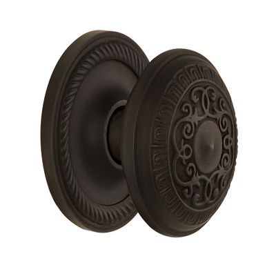 Nostalgic Warehouse Rope Rosette with Egg & Dart Knob, Privacy - 2.375, Oil-Rubbed Bronze by Nostalgic Warehouse