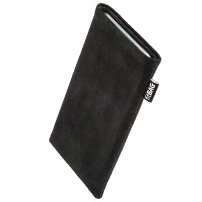 fitBAG Classic Black Phone Pouch for BlackBerry Bold 9700 Onyx, Original Alcantara
