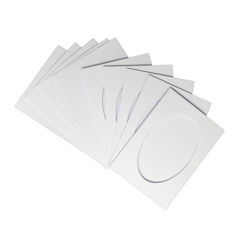 Oval Aperture A6 Cards, White (5-Pack)