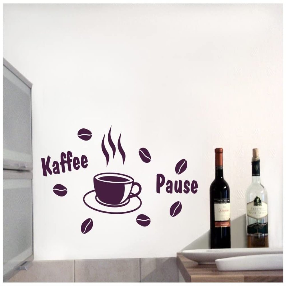 Samunshi Coffee Break Wall Decal for Kitchen, 30 x 16.7 cm, White