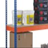 Schulte Z1 Starter-Bay Wide-Span Shelving, Particleboard, 1,981 x 1,841 x 773 mm, Blue/Orange/Galvanized, 4 Levels, 720 kg Shelf Load, 3,200 kg Bay Load view 2