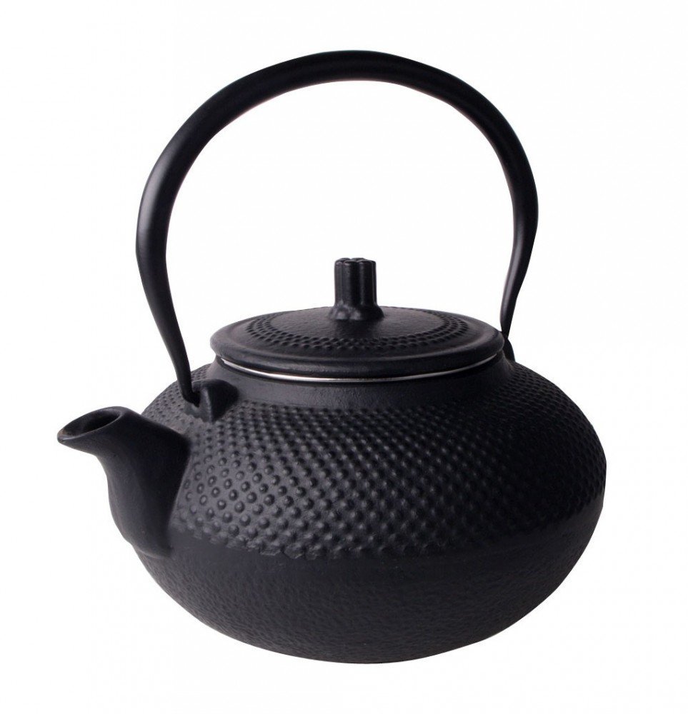 HiT Cast-Iron Teapot 1.5 L, Asian Japanese Style, Black