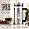 Bialetti Preziosa French Press, Stainless Steel and Borosilicate Glass, Dishwasher-Safe, 1 L, 8 Cups, Silver view 2
