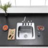 Kingston Brass Gourmetier GKTS2522 22-Gauge 4-Hole Self-Rimming Single-Bowl Stainless Steel Kitchen Sink, Brushed Stainless Steel view 3