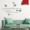 WANDKINGS Wall Decal “Those Who Hear Butterflies Laughing Know How Clouds Taste” (Novalis), 100 x 68 cm, Dark Red view 1