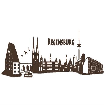 Samunshi Regensburg Skyline Wall Decal 70 x 14.4 cm, Brown