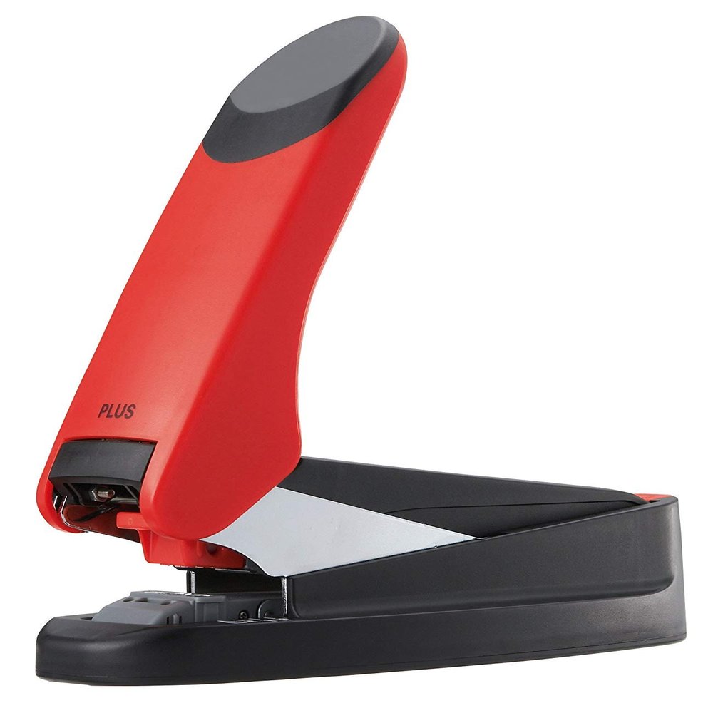 PLUS Japan Flat Clinch Stapler with Power Assist, Up to 55 Sheets, 1-Pack