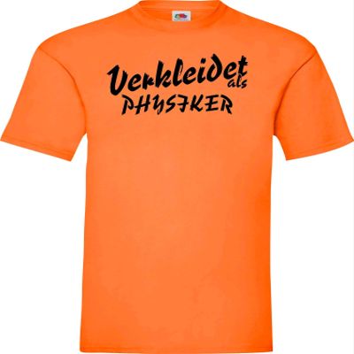 ShirtInStyle T-Shirt Carnival Physicist Costume, Best Costume, Orange, Size S