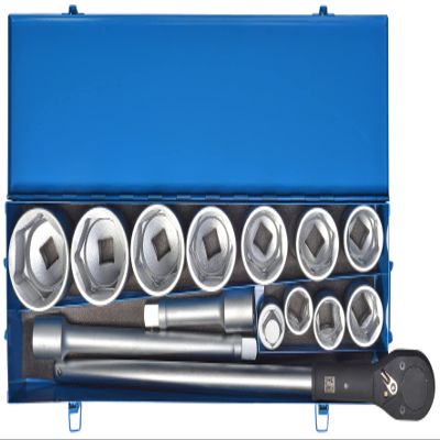 SW-Stahl 07675L 1-Inch Socket Set, 16-Piece Ratchet Case for Trucks