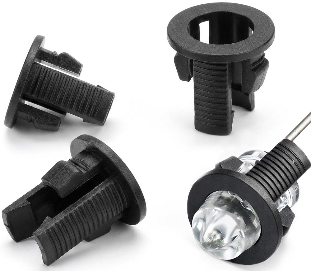 Lumetheus 100-Pack 5 mm Black Plastic LED Mounting Clips