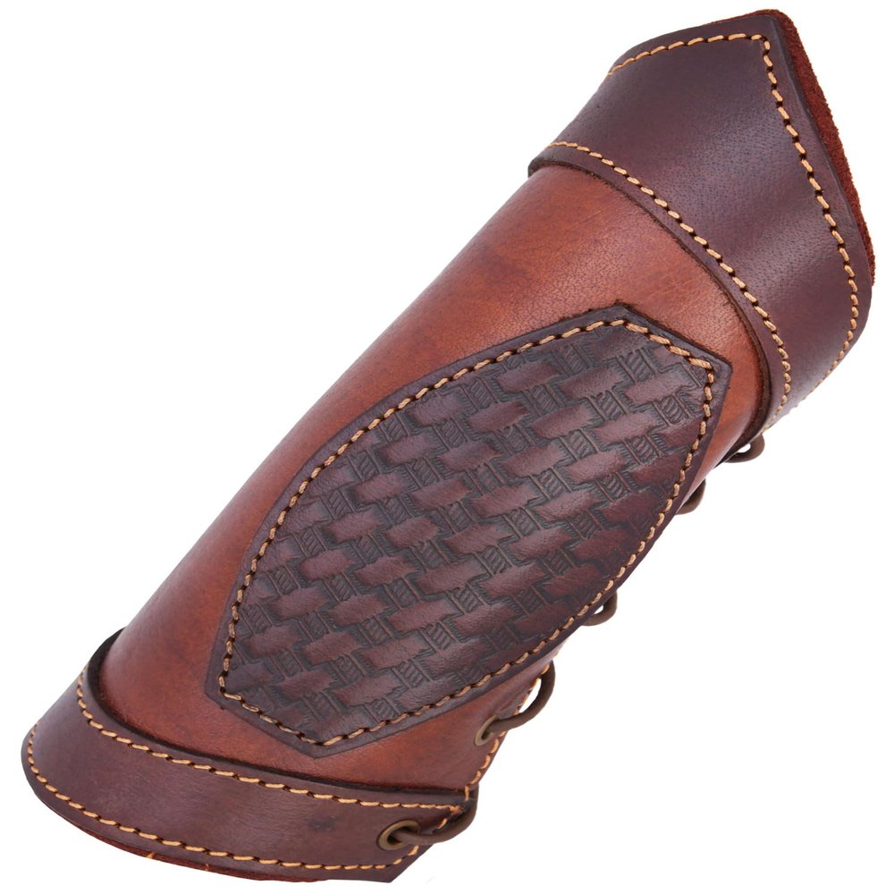 Battle-Merchant Celtic Leather Bracers, Brown, Pair
