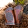 Battle-Merchant Celtic Leather Bracers, Brown, Pair view 2