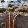 esnado Round Braided Leather Cord, 5 mm, Red, 1 Meter view 2