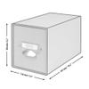 Rössler SOHO CD Drawer Storage Box, Organizer with Drawer, 143 x 158 x 261 mm, 1 pc., Gray | Stone view 4
