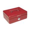 Rapesco SB0008R1 Metal Cash Box with Lock, 8", Red view 1