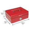 Rapesco SB0008R1 Metal Cash Box with Lock, 8", Red view 4