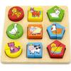 Viga Toys Wooden Shape Puzzle – Farm Animals view 1