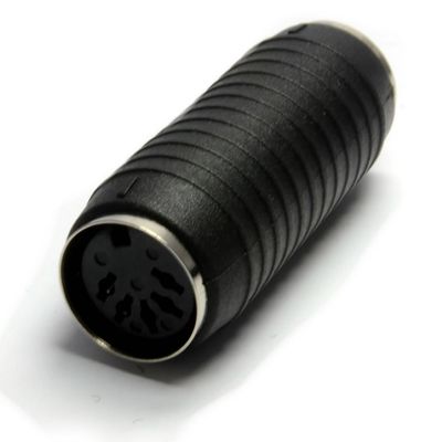 5-Pin DIN MIDI/AT Female-to-Female Coupler Adapter, Black