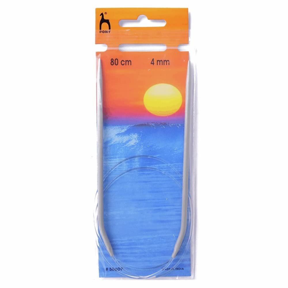 PONY P50671 Classic Circular Knitting Needle, Plastic, Multicolor, 8.0 x 5.3 x 24 cm, 1 Unit