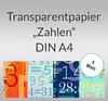Transparent Paper “Numbers,” DIN A4, Dark Blue view 1