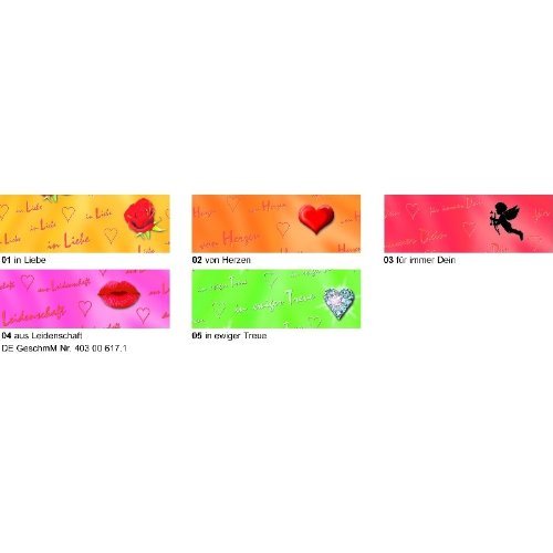 Transparent, 115 g, 50 × 61 cm, 5 Rolls – Amore in Liebe
