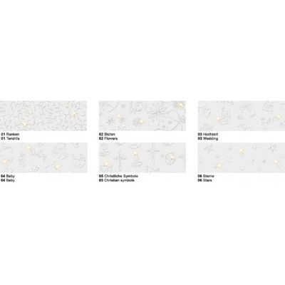 Fascination "White Line Glitter," A4, 5 Sheets, Wedding