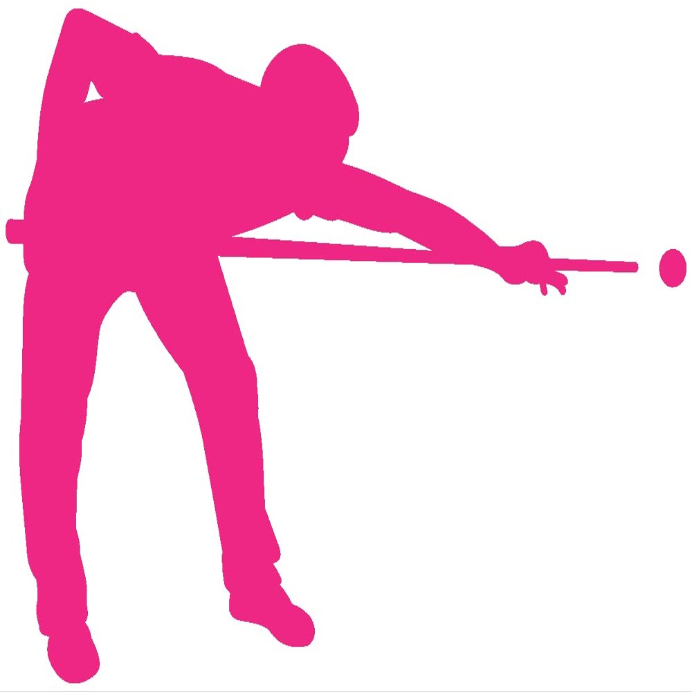 Samunshi Billiards Player Wall Decal, 20 x 13 cm, Pink