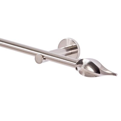 MDEKOR 16 mm Single-Track Curtain Rod, Stainless Steel Look, Metal, 120
