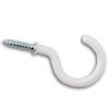 Cup Hooks, 19 mm to 30 mm Overall Length, White PVC-Coated (Pack of 10) view 1