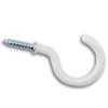 Cup Hooks, 19 mm to 30 mm Overall Length, White PVC-Coated (Pack of 10) view 2