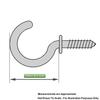 Cup Hooks, 19 mm to 30 mm Overall Length, White PVC-Coated (Pack of 10) view 3