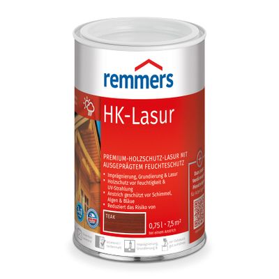 Remmers HK-Lasur 3-in-1 Teak Exterior Wood Stain, 0.75 L
