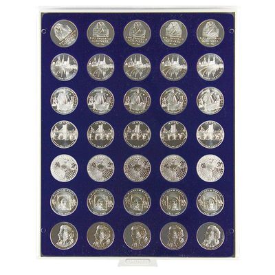 LINDNER The Original Marine Coin Box with 35 Recesses for 32.5 mm Coins